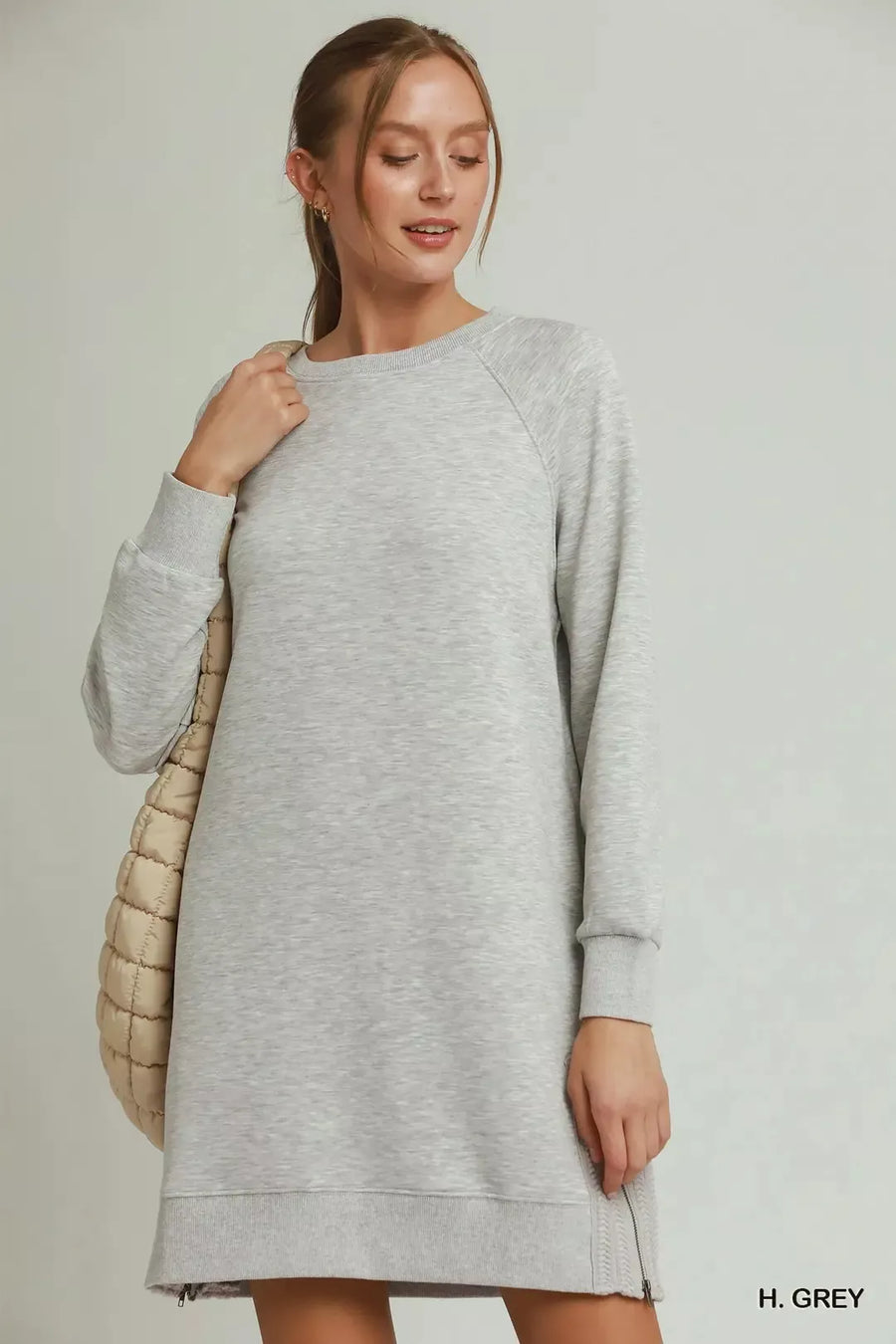 Cloud Side Crochet Zipper Detailed Dress