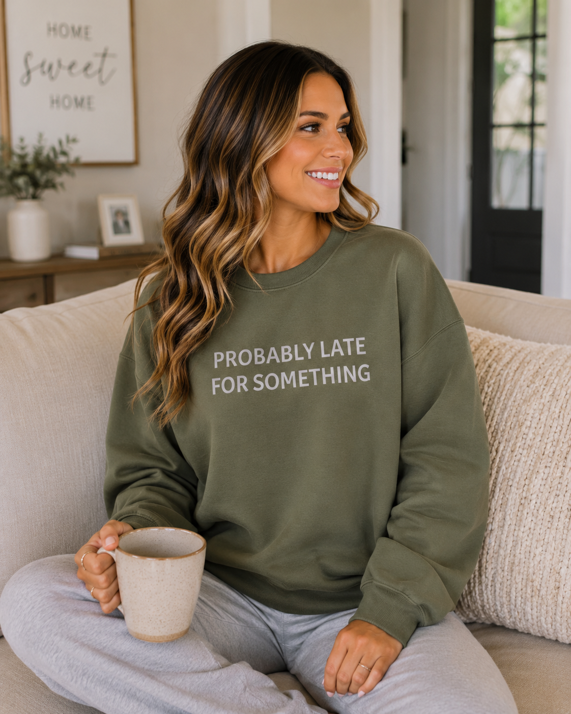 Probably Late For Something Crewneck Sweatshirt