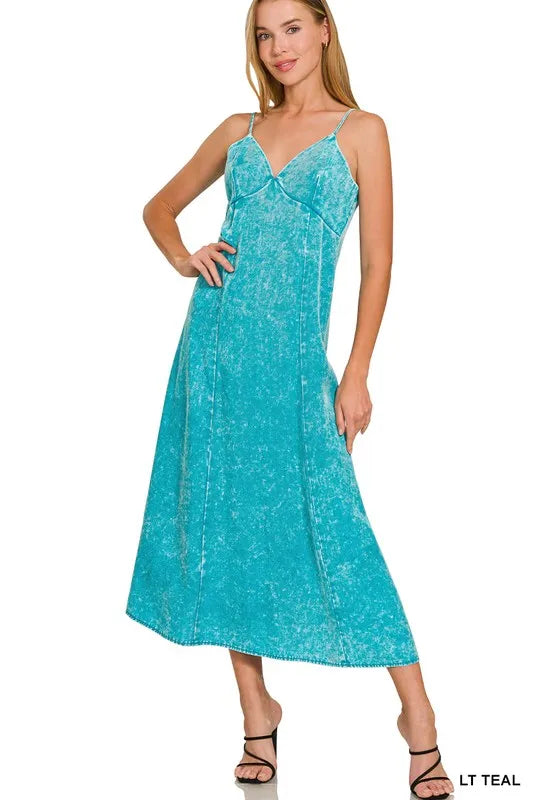 Aqua Mineral Washed Maxi Dress